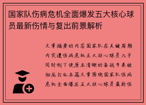 国家队伤病危机全面爆发五大核心球员最新伤情与复出前景解析 国家队伤病危机全面爆发五大核心球员最新伤情与复出前景解析